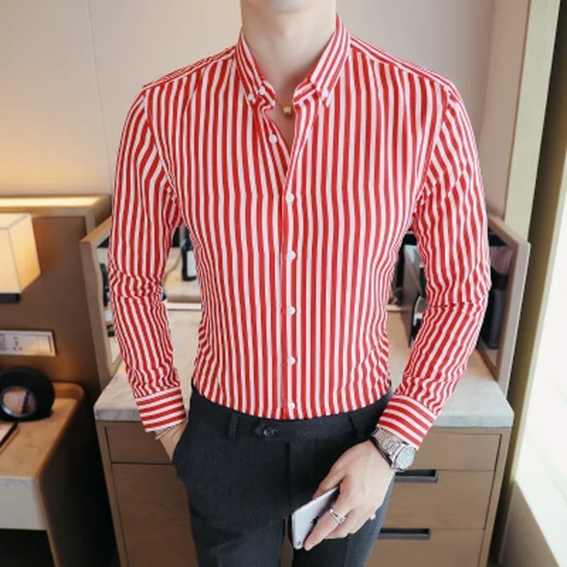 "Stylish and Affordable Men'S Business Casual Striped Shirts - Perfect for Formal Occasions!"