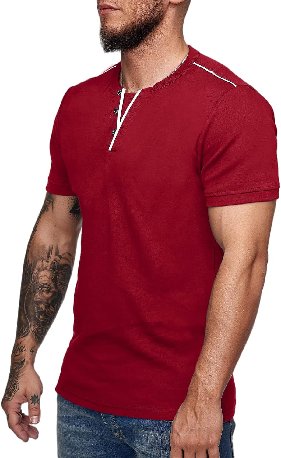 "Summer Style Upgrade: Men'S Slim Fit Henley T-Shirts for a Casual and Cool Look"